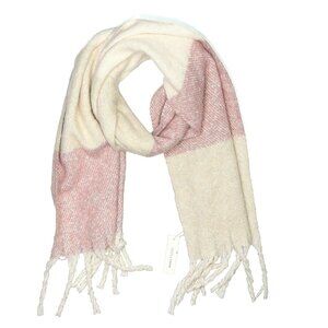 Huntington Scarf Gentle Fawn Natural Cream/Pale Pink 72"x16" 100% Polyester NEW